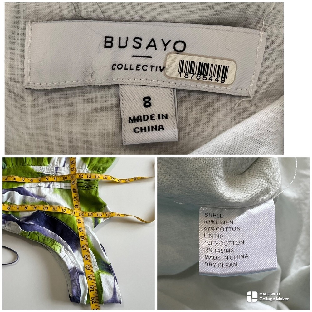 Busayo Collective Tie Dye Maxi Dress Ruffle One Shoulder Tiered 8 Resort Derby - Picture 11 of 14